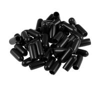 TA-VIGOR 50Pcs Rubber End Caps, 4.5mm ID Round Flexible Screw End Caps Thread Protectors, Black Vinyl Bolt Covers Rubber Covers for Screws, Tubes, Cables, Wires, etc