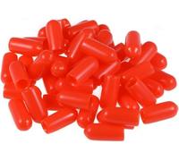 TA-VIGOR 50Pcs Rubber End Caps, 5.5mm ID Round Flexible Screw End Caps Thread Protectors, Red Vinyl Bolt Covers Rubber Covers for Screws, Tubes, Cables, Wires, etc