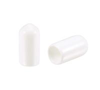 TA-VIGOR 50Pcs Rubber End Caps, 6mm ID Round Flexible Screw End Caps Thread Protectors, White Vinyl Bolt Covers Rubber Covers for Screws, Tubes, Cables, Wires, etc