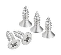 TA-VIGOR 50Pcs Self Tapping Screws, #6x3/8" Phillips Flat Head Screw, Countersunk Cross Head Tapping Screws, 304 Stainless Steel Machine Wood Fasteners Bolts for Wood, Drywall, Furniture, Repairing