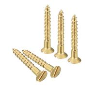TA-VIGOR 50Pcs Self Tapping Screws, M1.6 Slotted Flat Head Screw, 12mm Round Head Slotted Tapping Screws, Brass Machine Wood Fasteners Bolts for Wood, Drywall, Furniture, Repairing