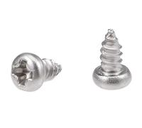 TA-VIGOR 50Pcs Self Tapping Screws, M2 Phillips Pan Head Screw, 4mm Round Head Tapping Screws, 316 Stainless Steel Machine Wood Fasteners Bolts for Wood, Drywall, Furniture, Repairing