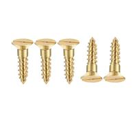 TA-VIGOR 50Pcs Self Tapping Screws, M4 Slotted Flat Head Screw, 16mm Round Head Slotted Tapping Screws, Brass Machine Wood Fasteners Bolts for Wood, Drywall, Furniture, Repairing
