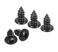 TA-VIGOR 50Pcs Self Tapping Screws, M5 Phillips Pan Head Screw, 10mm Round Head Tapping Screws, Stainless Steel Machine Wood Fasteners Bolts for Wood, Drywall, Furniture, Repairing, Black