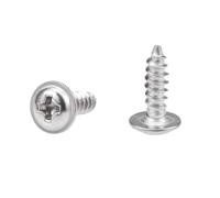TA-VIGOR 50Pcs Self Tapping Screws with Washer, M2.3*8*5mm Phillips Pan Head Screw, Round Head Tapping Screws, 304 Stainless Steel Machine Wood Fasteners Bolts for Wood Drywall Furniture Repairing