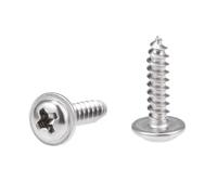 TA-VIGOR 50Pcs Self Tapping Screws with Washer, M3*12 * 7mm Phillips Pan Head Screw, Round Head Tapping Screws, 304 Stainless Steel Machine Wood Fasteners Bolts for Wood Drywall Furniture Repairing