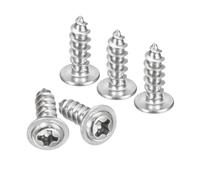 TA-VIGOR 50Pcs Self Tapping Screws with Washer, M4*12 * 8mm Phillips Pan Head Screw, Round Head Tapping Screws, 304 Stainless Steel Machine Wood Fasteners Bolts for Wood Drywall Furniture Repairing