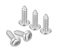 TA-VIGOR 50Pcs Self Tapping Screws with Washer, M5*14 * 11mm Phillips Pan Head Screw, Round Head Tapping Screws, 304 Stainless Steel Machine Wood Fasteners Bolts for Wood Drywall Furniture Repairing