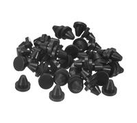 TA-VIGOR 50Pcs Silicone Snap in Locking Hole Plugs, Rubber Panel Seal Cover Flush Type Panel Round for 6-7mm Hole, Hole Stoppers for Kitchen Rubber Bulkheads Waterproof Sealing Plugs, Black
