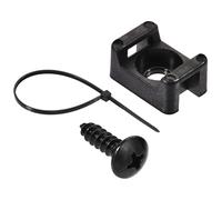 TA-VIGOR 50Sets Nylon Cable Tie Mount Base, 14.6mm x 10mm x 6.85mm Saddle Type Mount Wire Holder, Cable Zip Ties, Adjustable Cable Tie Holder with Screws and Ties for Wire and Cable Tidy, Black