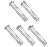 TA-VIGOR 5pcs 10 x 50mm Clevis Pins Single Hole, 304 Stainless Steel Flat Head Link Hinge Pin Fastener for Mechanical Linkage, Ship Rigging, Fixed Parts