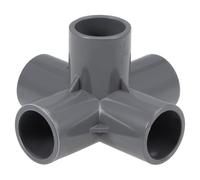 TA-VIGOR 5Pcs 25mm PVC Pipe Fittings, 5-Way Elbow Corner Connectors, Slip Right Angle 3-Dimensional Pipe Splice Joints for Garden Water Pipe and Irrigation System Connections, Grey