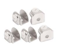 TA-VIGOR 5pcs 4-8mm Glass Shelf Clamp Pegs, Metal Shelf Support Brackets Clip Shaft Mount for Thick Glass/Acrylic/Wood (with White Screw)