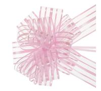 TA-VIGOR 5Pcs 6 Inch Large Organza Pull Bows, Light Pink Chiffon Gift Wrapping Ribbon Bows for Weddings, Gift Baskets, Presents, Christmas and Valentine’s Day Decorations