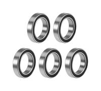 TA-VIGOR 5Pcs 6701-2RS Deep Groove Ball Bearings, Z2 12mm x 18mm x 4mm Double Sealed Industrial Bearings, Chrome Steel Skateboard Bearings for Motor Electrical Instrument Equipment, Black