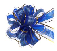 TA-VIGOR 5Pcs 7 Inch Large Pull Bows - Blue Gift Wrapping Ribbon Bows for Weddings, Gift Baskets, Presents, Christmas, Valentine’s Day and Birthday Decorations