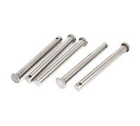 TA-VIGOR 5pcs 8 x 80mm Clevis Pins Single Hole, 304 Stainless Steel Flat Head Link Hinge Pin Fastener for Mechanical Linkage, Ship Rigging, Fixed Parts
