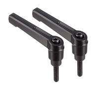 TA-VIGOR 5Pcs Adjustable Clamping Lever Handles, M5 x 20mm Locking Quick Release Push Button Ratchet Screw Knobs, Aluminum Alloy Male Thread Stud Bolts Handle for Machinery & Equipment