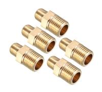 TA-VIGOR 5Pcs Brass Pipe Fitting, Hex Nipple 1/4 BSP Male X 1/8 BSP Male Thread Connector, External Thread Brass Pipe Hex Nipple Fitting Quick Adapter