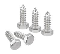 TA-VIGOR 5Pcs Coach Screws, 5/16" x 1" Hex Head Lag Bolts, 304 Stainless Steel Sleeper Concrete Wood Screw Hexagon Lag Full Thread Self-Tapping Bolts for Outdoor Use in Decking, Fencing