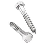 TA-VIGOR 5Pcs Coach Screws, M12 x 70mm Hex Head Lag Bolts, 304 Stainless Steel Sleeper Concrete Wood Screw Hexagon Lag Half Thread Self-Tapping Bolts for Outdoor Use in Decking, Fencing
