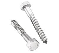 TA-VIGOR 5Pcs Coach Screws, M12 x 80mm Hex Head Lag Bolts, 304 Stainless Steel Sleeper Concrete Wood Screw Hexagon Lag Half Thread Self-Tapping Bolts for Outdoor Use in Decking, Fencing