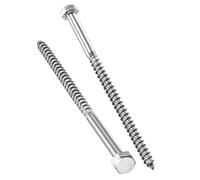 TA-VIGOR 5Pcs Coach Screws, M8 x 130mm Hex Head Lag Bolts, 304 Stainless Steel Sleeper Concrete Wood Screw Hexagon Lag Half Thread Self-Tapping Bolts for Outdoor Use in Decking, Fencing