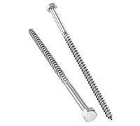 TA-VIGOR 5Pcs Coach Screws, M8 x 150mm Hex Head Lag Bolts, 304 Stainless Steel Sleeper Concrete Wood Screw Hexagon Lag Half Thread Self-Tapping Bolts for Outdoor Use in Decking, Fencing