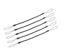 TA-VIGOR 5Pcs Elastic Tether Lanyard, 3.7mm Dia x 150mm Retractable Spring Coil Strap Anti-Lose Pen Leash, Plastic Stylus Tether Cord for Drawing Pen to Tablet or Touchscreen Device, Black