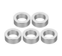 TA-VIGOR 5Pcs M10 Aluminum Spacer, 10.2mm ID x 16mm OD x 6mm Length Metal Round Standoff Bushing Plain Finish Spacer for Mechanical and DIY Projects for M10 Screws Bolts and Rods