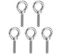 TA-VIGOR 5Pcs M10 x 50mm Lifting Long Eye Bolt, 304 Stainless Steel Wall Expansion Anchor Bolts, Masonry Concrete Screws Shoulder Eyebolt Lifting Ring for Hanging Hammock Article