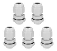 TA-VIGOR 5Pcs M12 Cable Gland, IP68 Waterproof Adjustable Plastic Nylon Wire Connectors Gland Joints for 2mm-5mm Cables, Locknut Stuffing Glands with Locknut and Washer - White