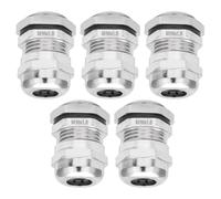 TA-VIGOR 5Pcs M16 x 1.5 Cable Gland, Metal Waterproof Adjustable Wire Connectors Gland Joints for 4mm-8mm Cables, Locknut Stuffing Glands with Locknut and Washer