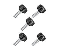 TA-VIGOR 5Pcs M5 x 20mm Male Thread Knurled Clamping Knobs Grip, 16mm Dia Carbon Steel Thumb Screw Clamping Handle Bolt with Thermoset Plastic Knobs