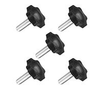 TA-VIGOR 5Pcs M8 x 20mm Plum Hex Shaped Clamping Screw Knob, 38mm Dia Plastic Head Clamping Knob Handle Male Thread Thumb Screw