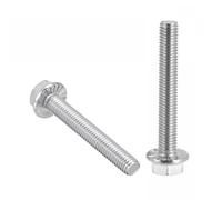 TA-VIGOR 5Pcs M8 x 60mm Hex Serrated Flange Bolts, 304 Stainless Steel Fully Threaded Metric Screws, Anti-Loosening Hex Head Fasteners for Machinery, DIY, Construction Use