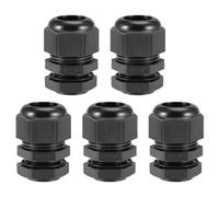 TA-VIGOR 5Pcs NPT3/4 Cable Gland, IP68 Waterproof Adjustable Plastic Nylon Wire Connectors Gland Joints for 12mm-18mm Cables, Locknut Stuffing Glands with Locknut and Washer - Black