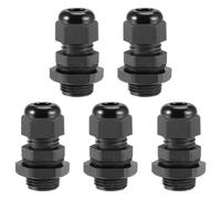 TA-VIGOR 5Pcs NPT3/8 Cable Gland, IP68 Waterproof Adjustable Plastic Nylon Wire Connectors Gland Joints for 6mm-10mm Cables, Locknut Stuffing Glands with Locknut and Washer - Black