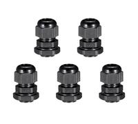TA-VIGOR 5Pcs PG9 Cable Gland, IP68 Waterproof Adjustable Plastic Nylon Wire Connectors Gland Joints for 4mm-8mm Cables, Locknut Stuffing Glands with Locknut and Washer - Black