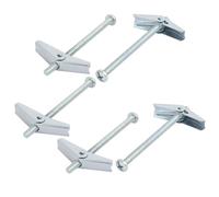 TA-VIGOR 5Pcs Plasterboard Fixings, M6 x 100mm Wing Spring Toggle Bolts and Drywall Screws, Hollow Anchors Kit, Heavy Duty Wall Plugs for Plasterboard, Cavity Wall, Fibreboard