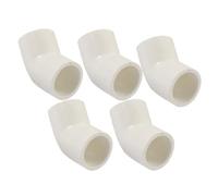 TA-VIGOR 5Pcs PVC Pipe Fittings 45 Angle Degree, 20mm Dia Elbow Slip Connector, 2 Way White Water Pipe Quick Connectors Adapters Corner Fittings for DIY Shelf Garden