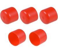 TA-VIGOR 5Pcs Rubber End Caps, 24mm ID Round Flexible Screw End Caps Thread Protectors, Red Vinyl Bolt Covers Rubber Covers for Screws, Tubes, Cables, Wires, etc