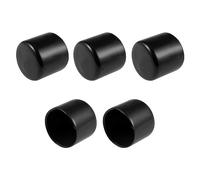 TA-VIGOR 5Pcs Rubber End Caps, 35mm ID Round Flexible Screw End Caps Thread Protectors, Black Vinyl Bolt Covers Rubber Covers for Screws, Tubes, Cables, Wires, etc