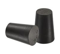 TA-VIGOR 5Pcs Rubber Tapered Plug, 13mm to 17mm Solid Silicone Stopper, Tapered Lab Seal Rubber Stoppers Lab Plug with Hole Test Tube Bungs for Lab Home Flasks Glass Containers Test Tube, Black