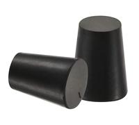 TA-VIGOR 5Pcs Rubber Tapered Plug, 14mm to 19mm Drilled Rubber Stopper,Tapered Lab Seal Silicone Stoppers Lab Plug with Hole Test Tube Bungs for Lab Home Flasks Glass Containers Test Tube, Black