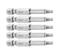 TA-VIGOR 5pcs S3 Square Screwdriver Bit Set 1/4" Hex Shank 50mm Magnetic Screwdriver Bits for Drill Driver & Power Tools