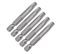 TA-VIGOR 5Pcs T30 Torx Head Screwdriver Bits 1/4 Inch Hex Shank, 50mm Long Magnetic Tamper Proof Star S2 Steel Security Torx Bits with Hole for Impact Driver Drill Bits Hand Tools