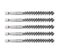 TA-VIGOR 5Pcs Wire Bore Brush Set Stainless Steel 10mm Dia Tube Cleaning Brush with 1/4" Hex Shank for Drill, Wire Brush for Pipes Bearings Engine Parts Metal Cleaning Tool