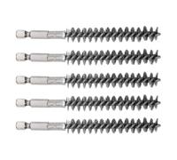 TA-VIGOR 5Pcs Wire Bore Brush Set Stainless Steel 12mm Dia Tube Cleaning Brush with 1/4" Hex Shank for Drill, Wire Brush for Pipes Bearings Engine Parts Metal Cleaning Tool