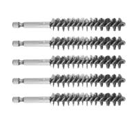 TA-VIGOR 5Pcs Wire Bore Brush Set Stainless Steel 13mm Dia Tube Cleaning Brush with 1/4" Hex Shank for Drill, Wire Brush for Pipes Bearings Engine Parts Metal Cleaning Tool